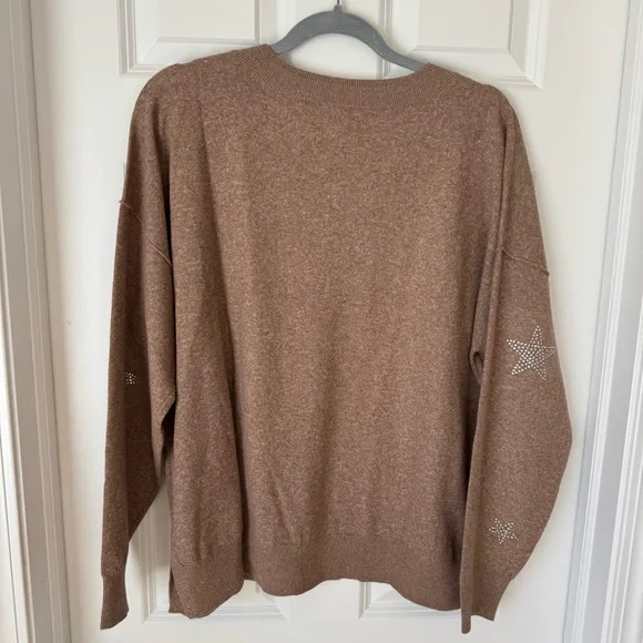Lucky Brand‎ V-Neck Star Studded Sweater - XL - NWOT - Picture 4 of 5